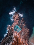 大海小岛地形海水风景