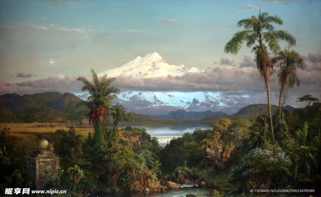 彩色油画艺术风景背景