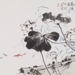 国画花鸟小写意斗方