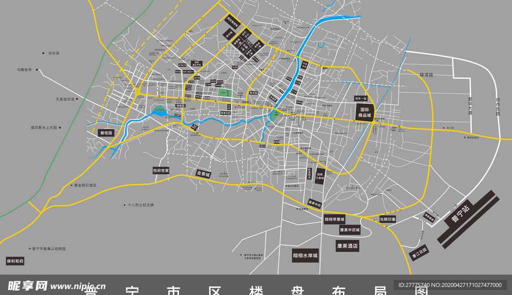 普宁市万泰汇周边矢量
