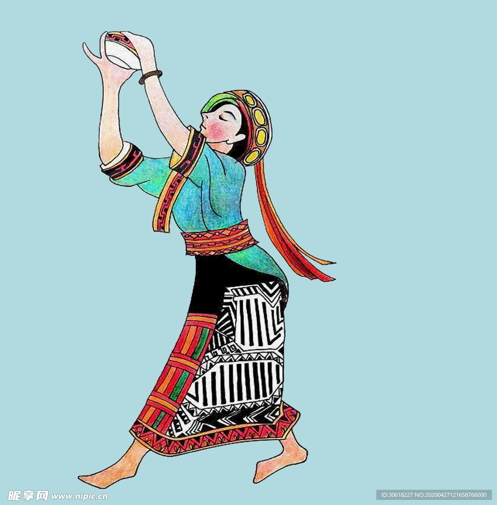 中国风少数民族装饰画合层