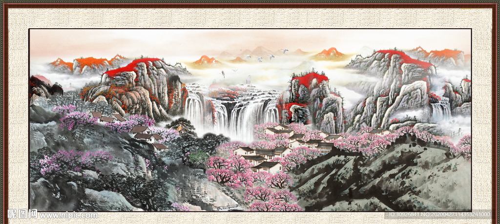 山水瀑布