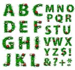 矢量绿色英文字母符号
