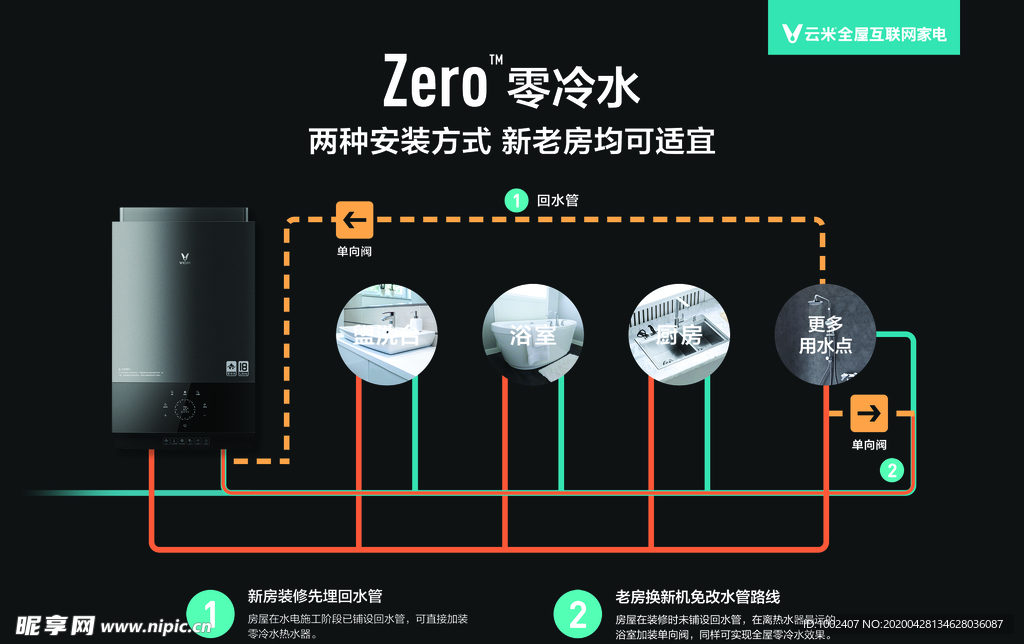 云米零冷水 回水管