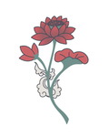 敦煌风格绘画植物花朵