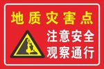 地质灾害点注意落石警示牌