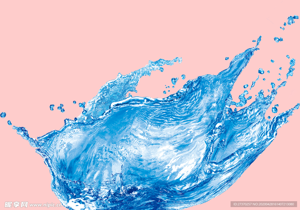 蓝色水花水