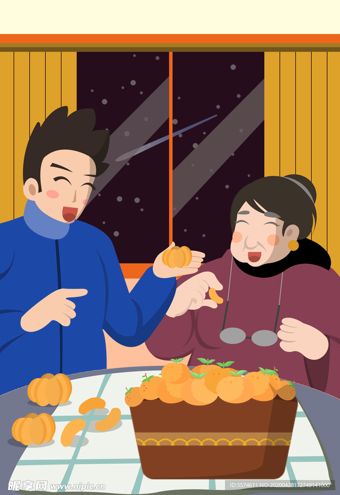 母子插画