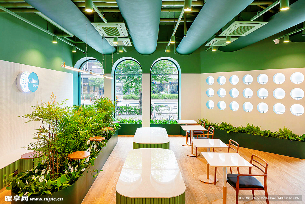 绿色森林餐厅空间装修设计