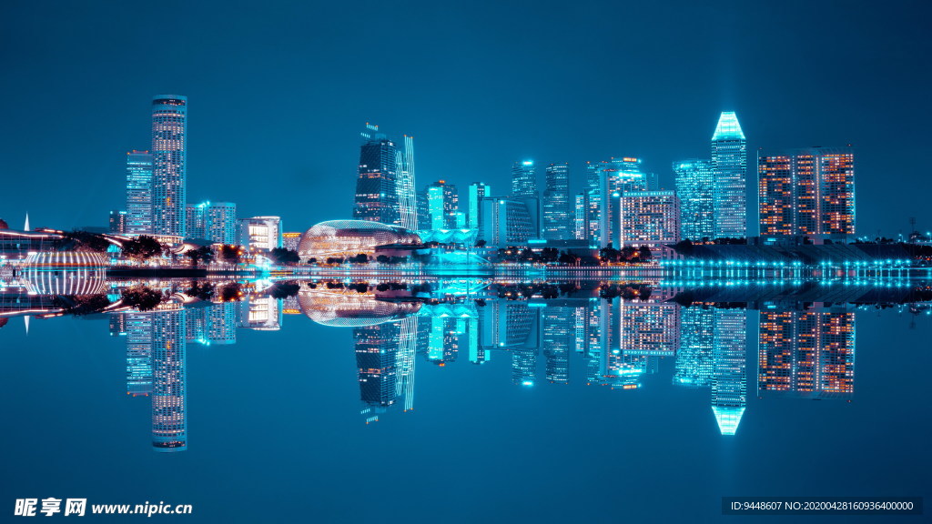 灯光城市夜景唯美图片