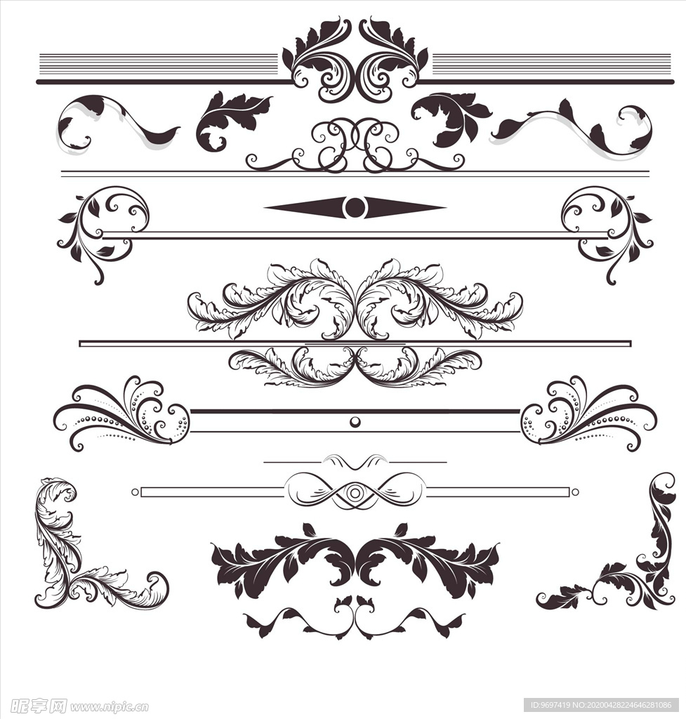 欧式花纹花边底纹