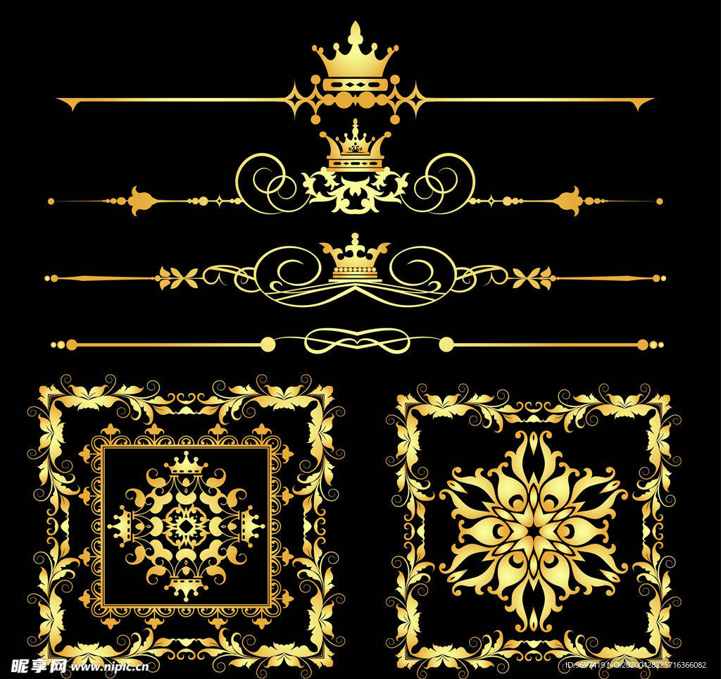 金色欧式花纹