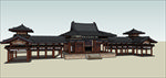 景区公园大门建筑模型