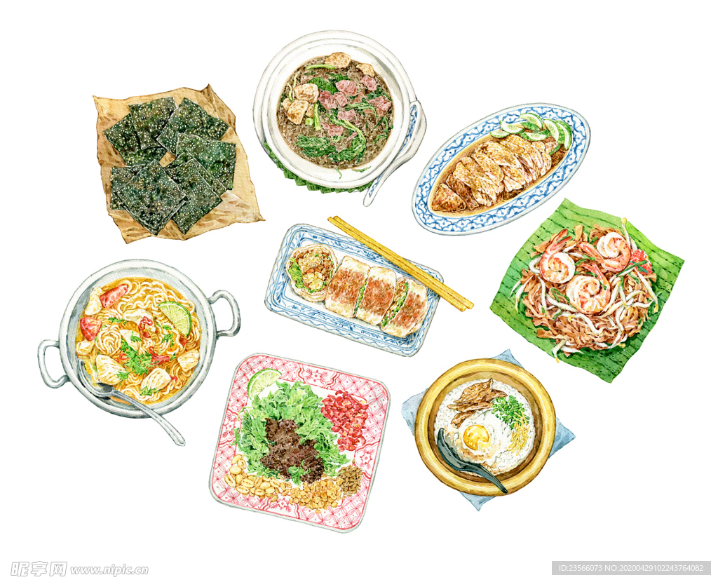 美食料理插画