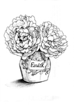 植物花朵绘画线稿图