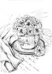 植物花朵绘画线稿图