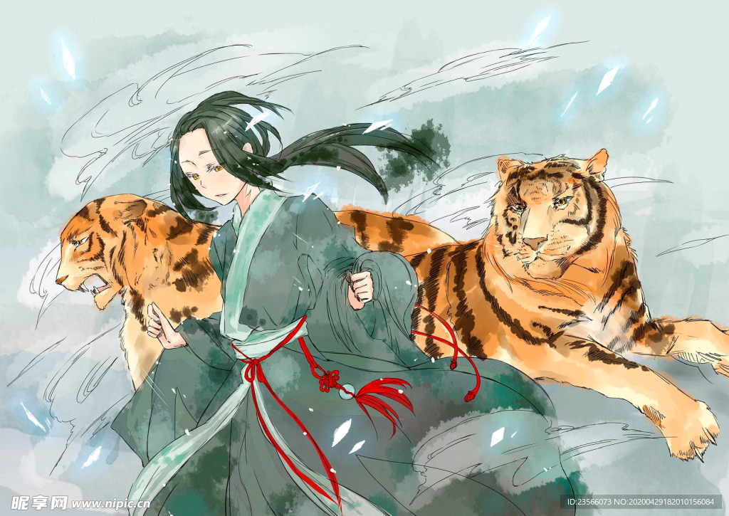 古风人物美女插画素材