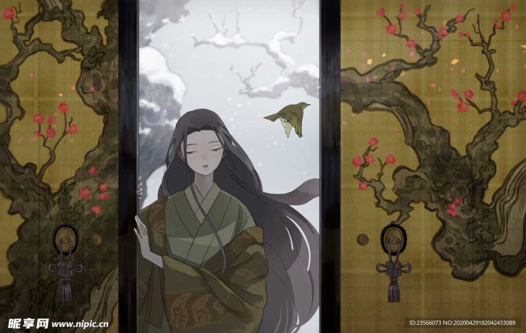 古风人物美女插画素材