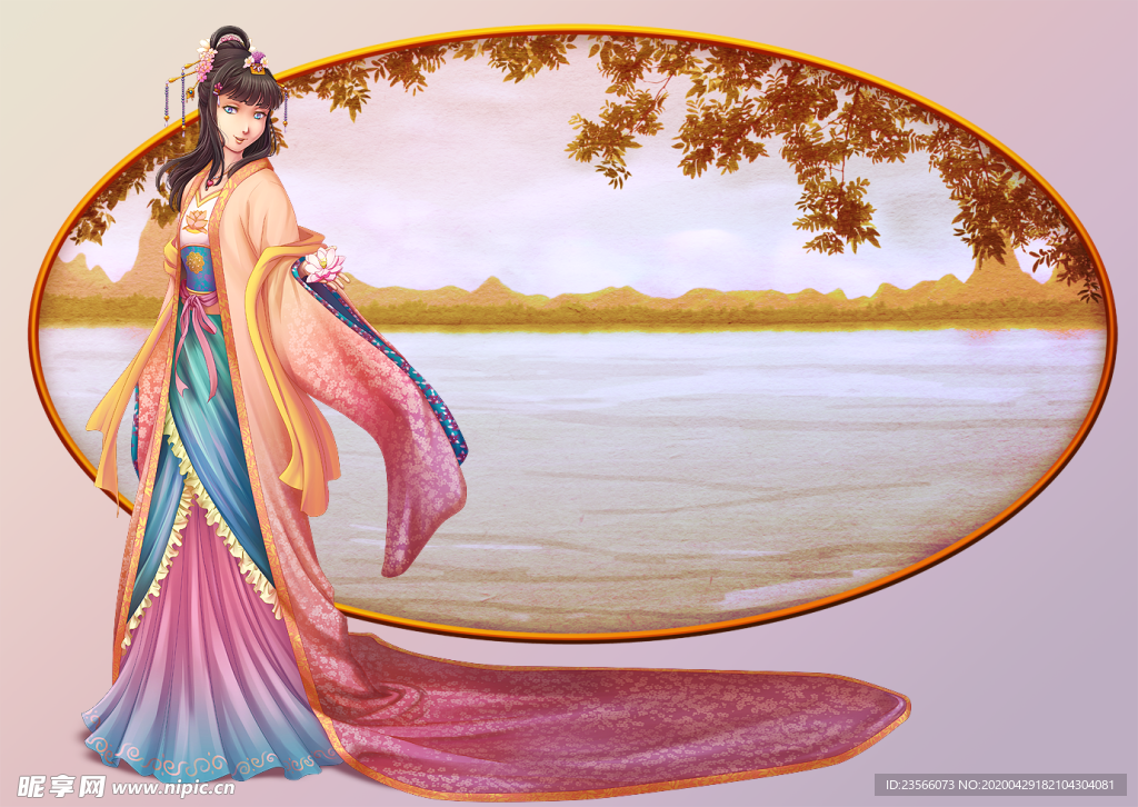 古风人物美女插画素材