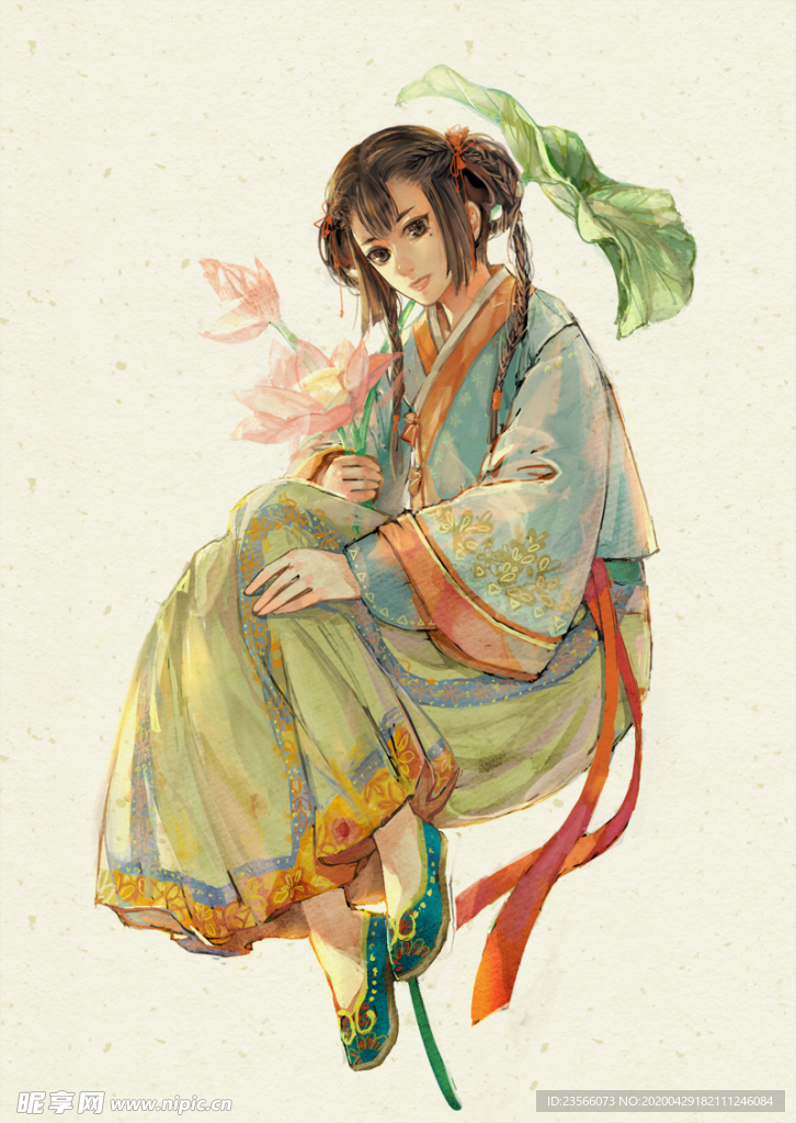 古风人物美女插画素材