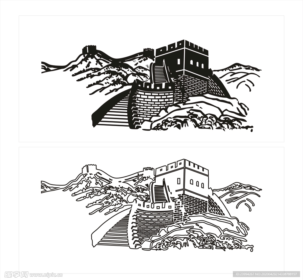 线条城墙
