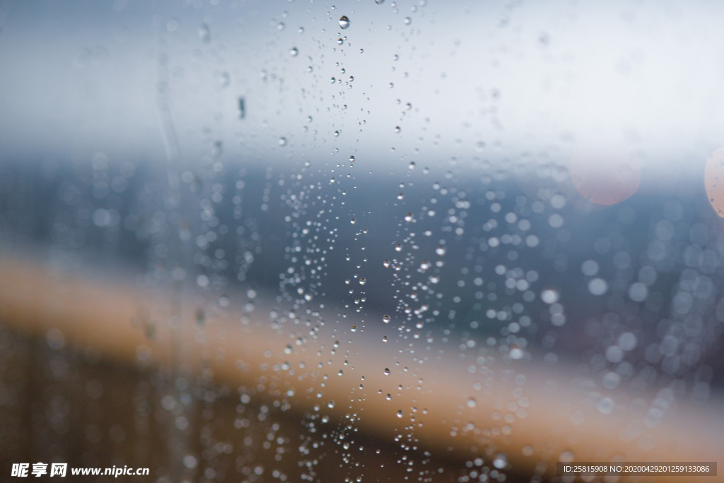 雨中美景水珠积水图片