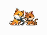 卡通小猫小狗