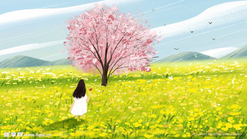 花丛中的我