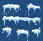 白色积雪冰凌矢量素材