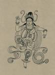 敦煌佛教绘画线稿图
