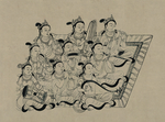 敦煌佛教绘画线稿图