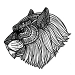 黑白线描动物