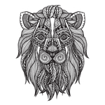 黑白线描动物