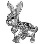黑白线描动物