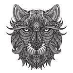 黑白线描动物