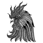 黑白线描动物