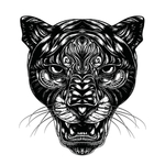 黑白线描动物
