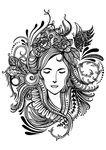 黑白线描动物