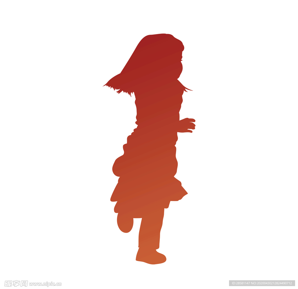 女孩运动剪影