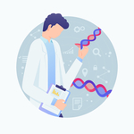 矢量卡通科学实验人物