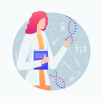 矢量卡通科学实验人物