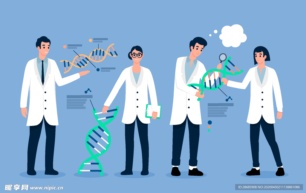 矢量卡通科学实验人物