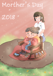 母子插画