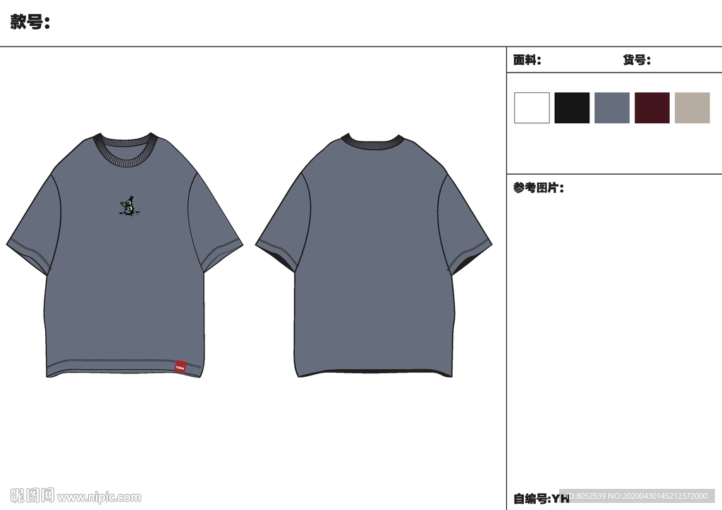 男装 T恤 日系 图案 设计图