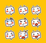 白色语言气泡表情矢量素材