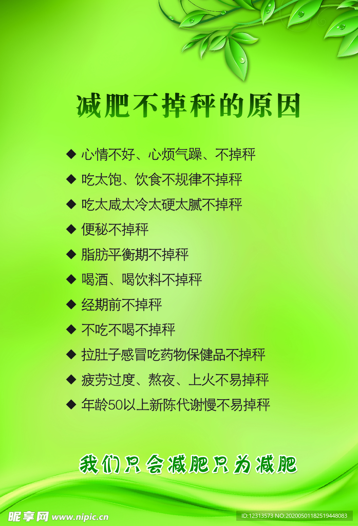 减肥不掉秤的原因
