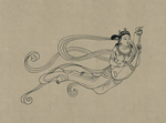 敦煌佛教绘画线稿图