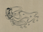 敦煌佛教绘画线稿图
