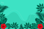 线条矢量手绘花草植物