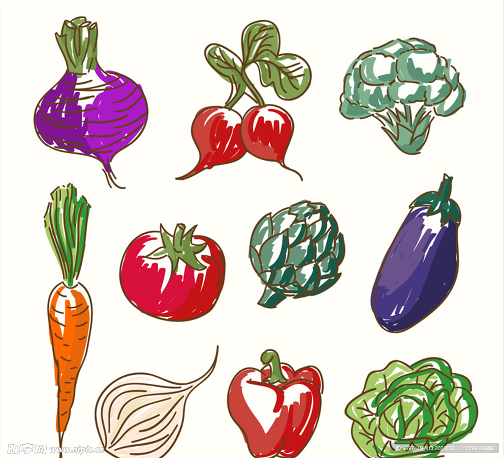 矢量蔬菜图标